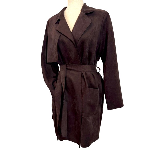 Ruby Rd. Dark Brown Trench Coat woman’s sz M - Picture 3 of 13